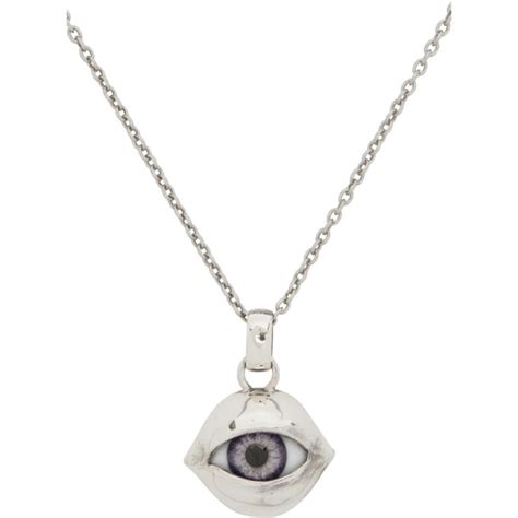 Yohji Yamamoto Glass eye pendant & GOTHC silver chain 950。